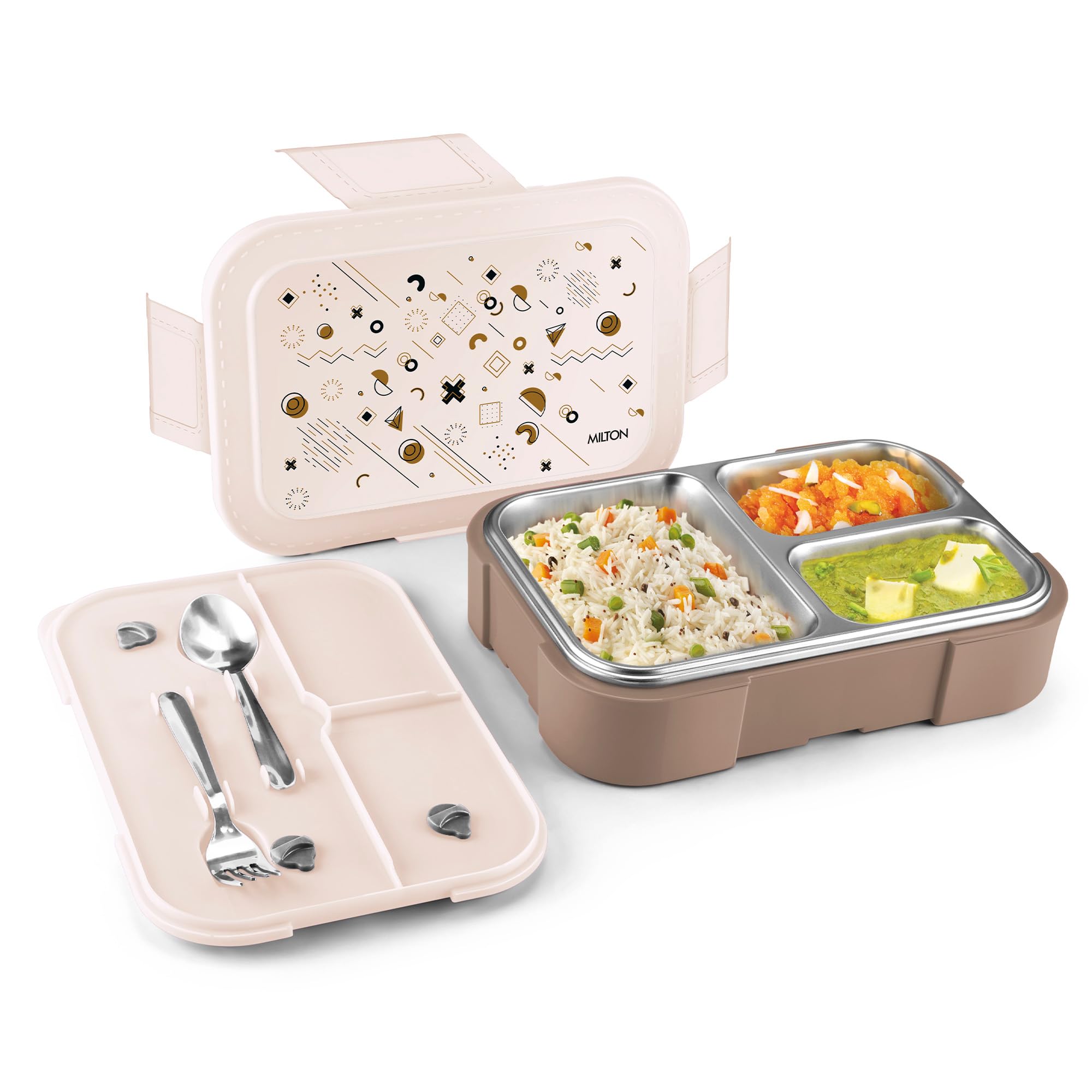 Milton Bravo 3 Stainless Steel Tiffin Box - Leak-Proof Lunch Box -12 Milton Bravo 3 Stainless Steel Tiffin Box - Leak-Proof Lunch Box -12