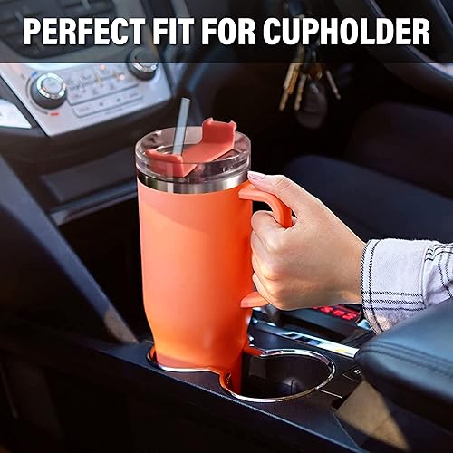 Miniatura 3 de Vaso de 40 onzas con asa y pajita, vaso aislado de viaje para bebidas calientes y frías, termo de viaje, taza de café de acero inoxidable (verde)