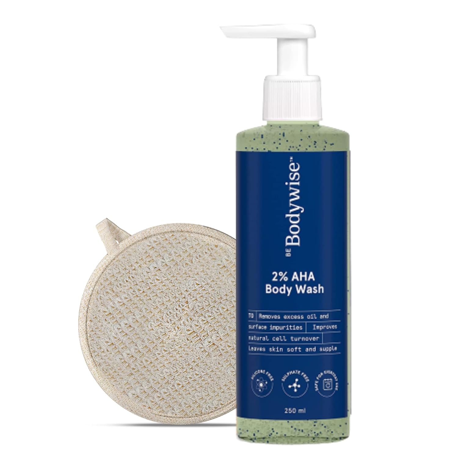 Buy Be Bodywise 2 AHA Body wash with Loofah for Women 1 Glycolic Acid, Lactic Acid & 4