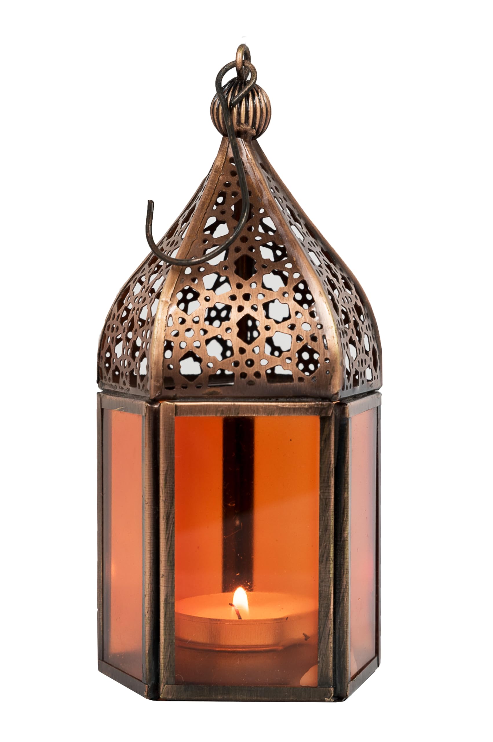Orientalne latarnie Meena zestaw 6 kolorowych lampionów 16 cm | 6 x orientalne lampiony z metalu i szkła w 6 kolorach | marokańska szklana latarnia do użytku na zewnątrz jako latarnia ogrodowa