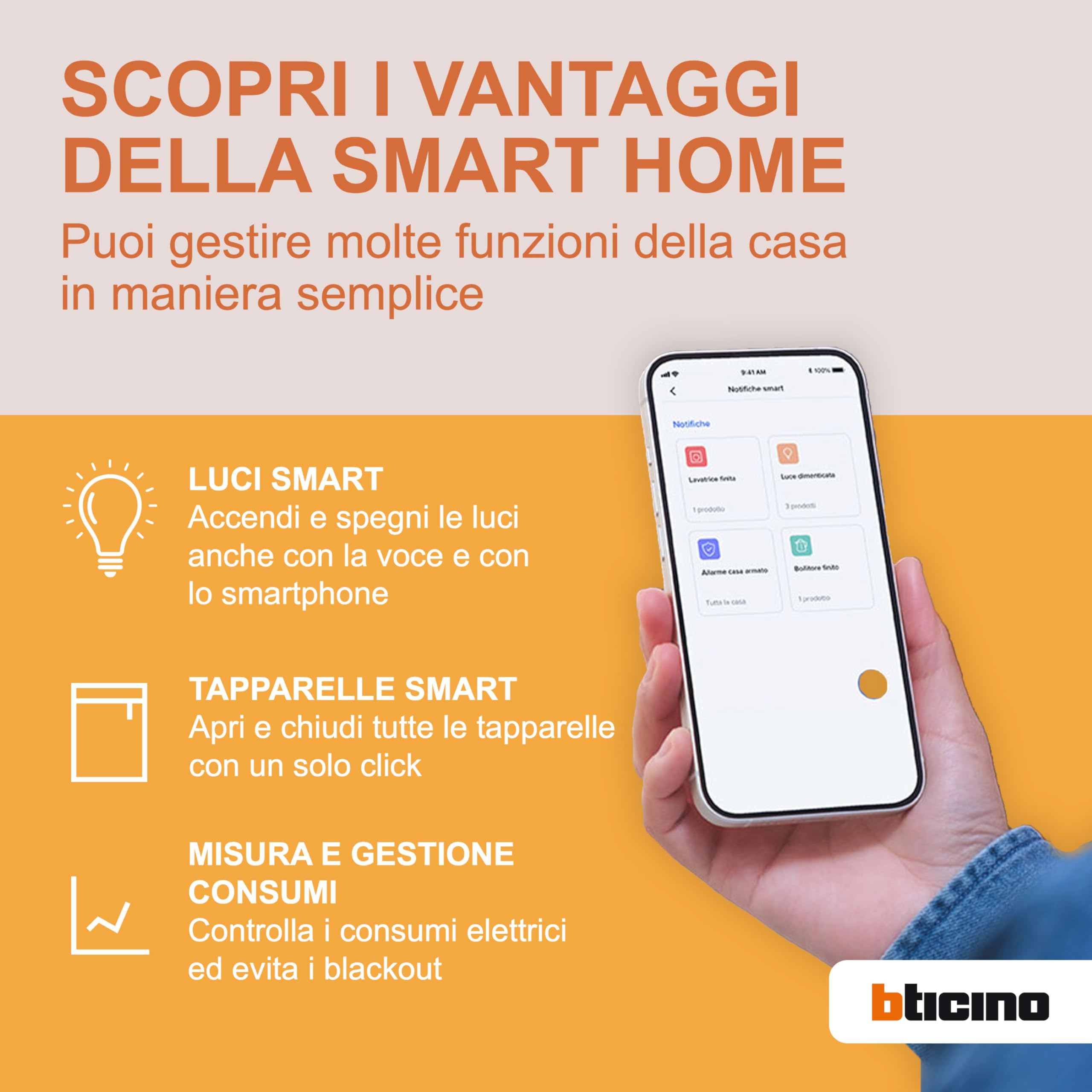 BTicino K4027C Living Now Comando Tapparella Connesso, 1 modulo