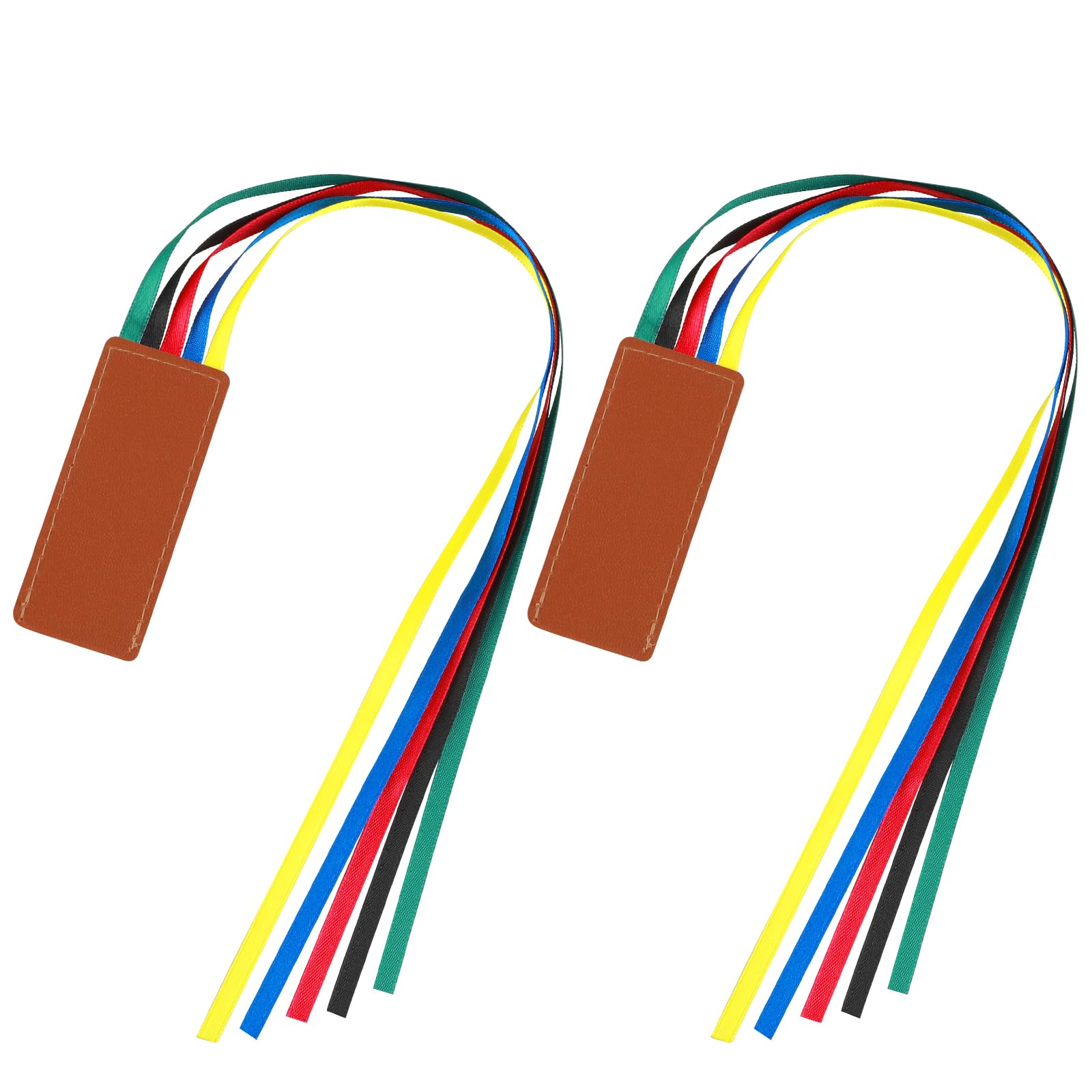 2Pcs Ribbon Bookmark Colorful Artificial Leather Bookmarks Creative Multi-Page Markers Reading Sorters Vintage Bible Book Accessories for Book Lover Reader Teacher Student Christmas
