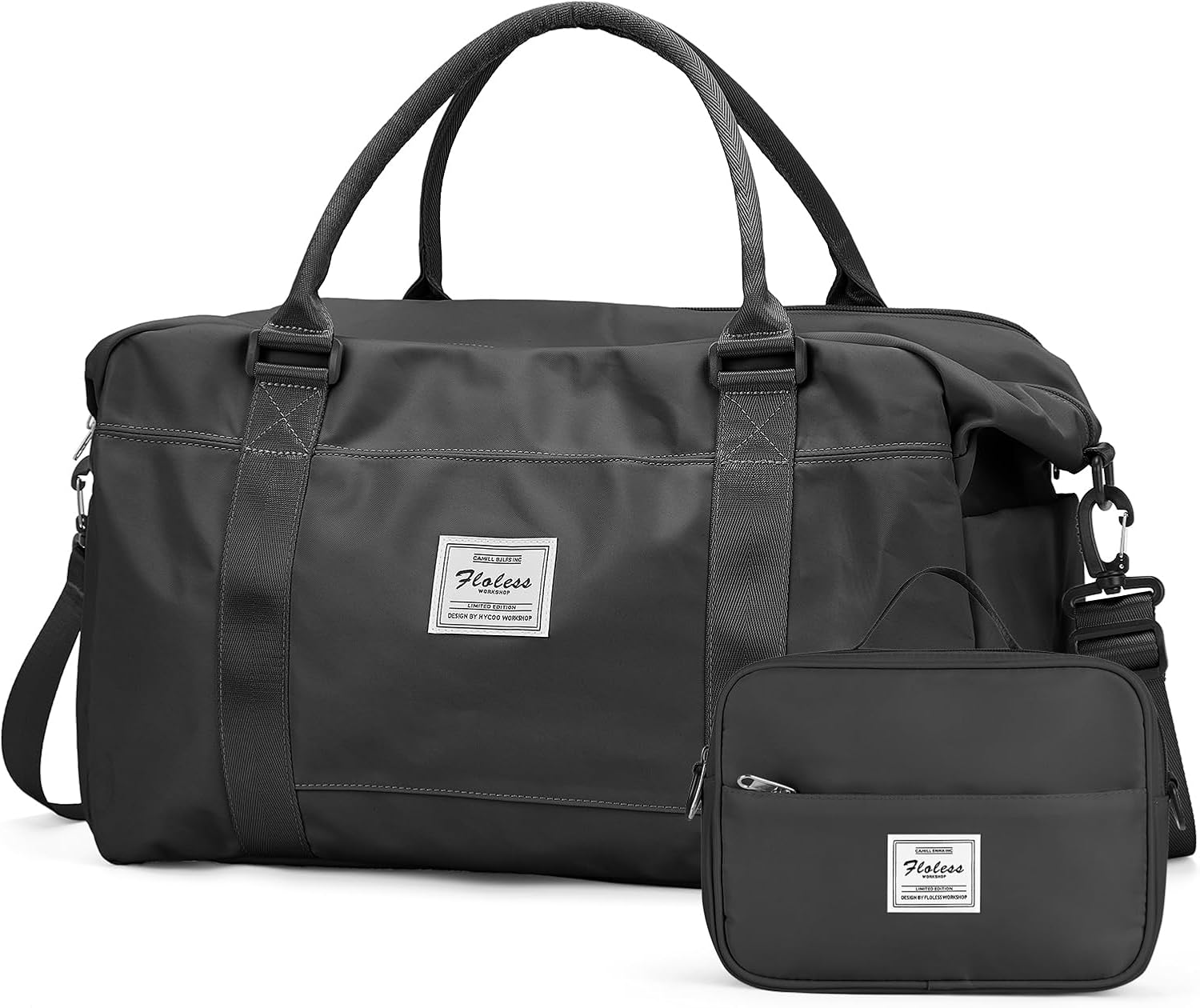 Weekender Bags for Women, Travel Duffle Bag with Laptop Pocket, Carry on Overnight Bag with Wet Pocket and Separate Toiletry Bag,Black - Image 8