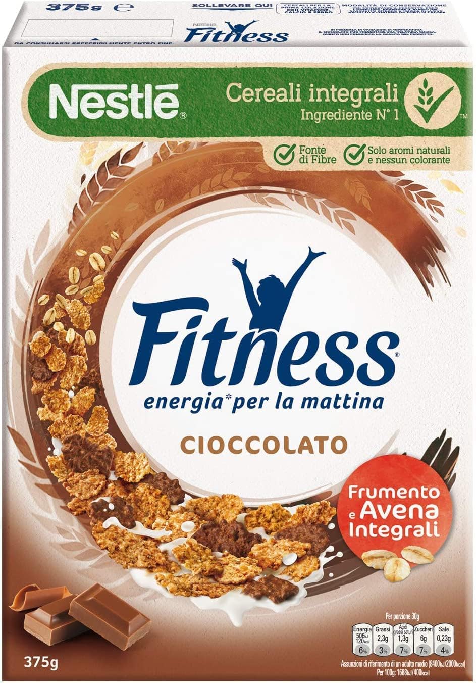 Nestlé Cereali Fitness Cioccolato Cereals Whole Grains Chocolate 375 gr