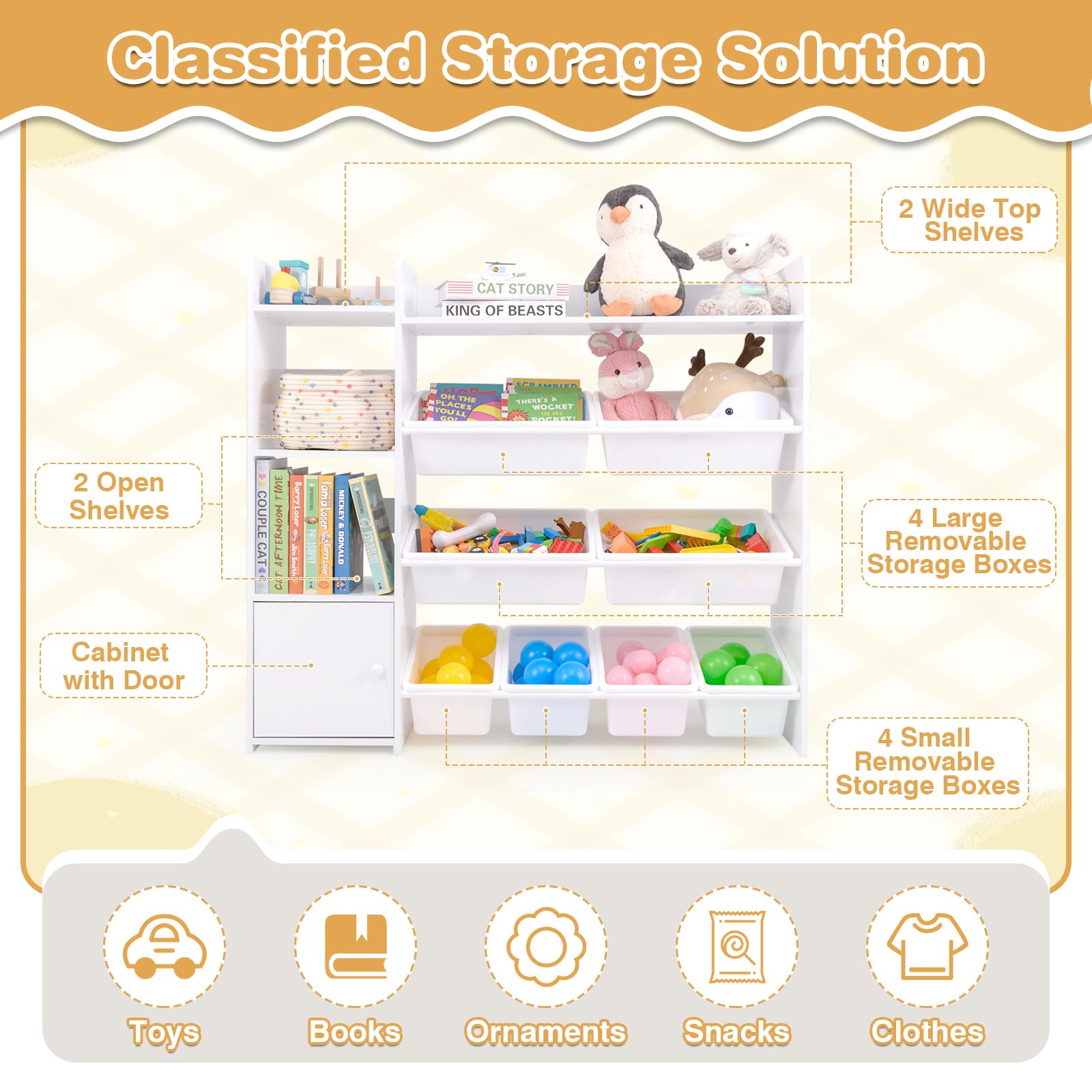 Amazon.com: HONEY JOY Kids Toy Storage Organizer, Kids Bookshelf