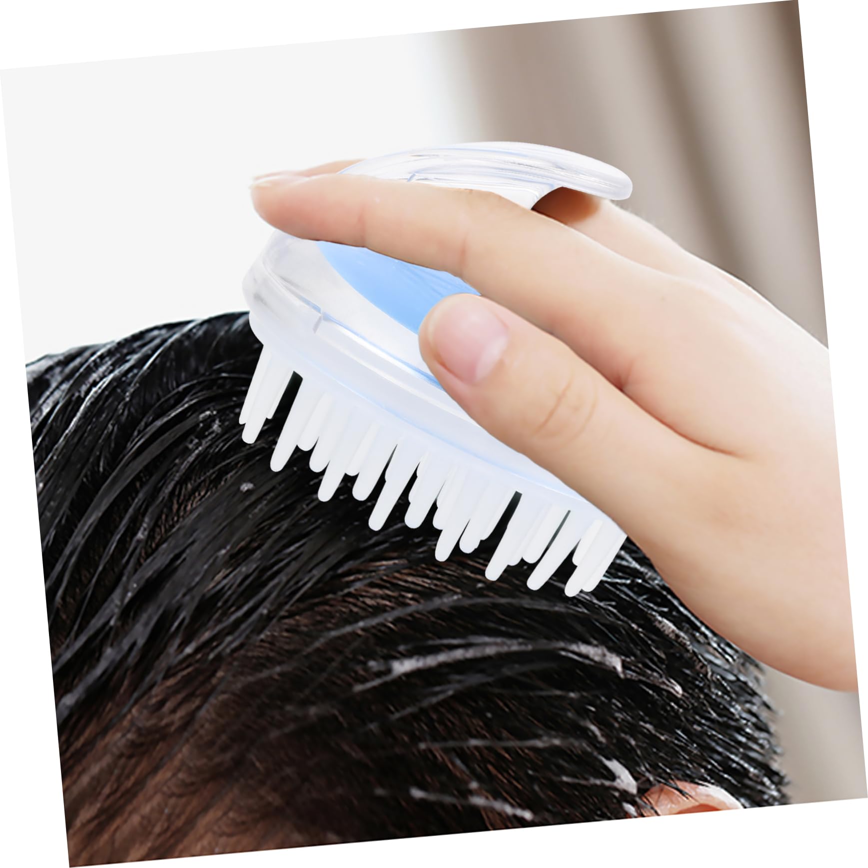 2 Series Cepillo Masajeador De Silicona Para Cabelludo Con Mango Ergonómico Portátil Y Fácil De Usar Para Limpieza Profunda Y Masaje Relajante 5 Piezas*2