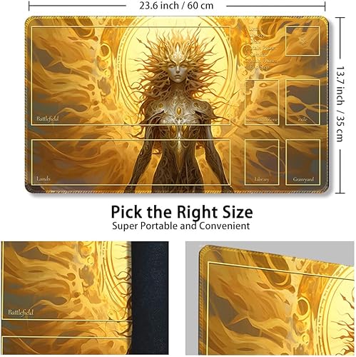 Miniatura 145 de Tapete de juego MTG cosido de alta calidad con zonas y parte trasera de goma antideslizante, tapete de juego TCG para MTG y otros juegos de cartas