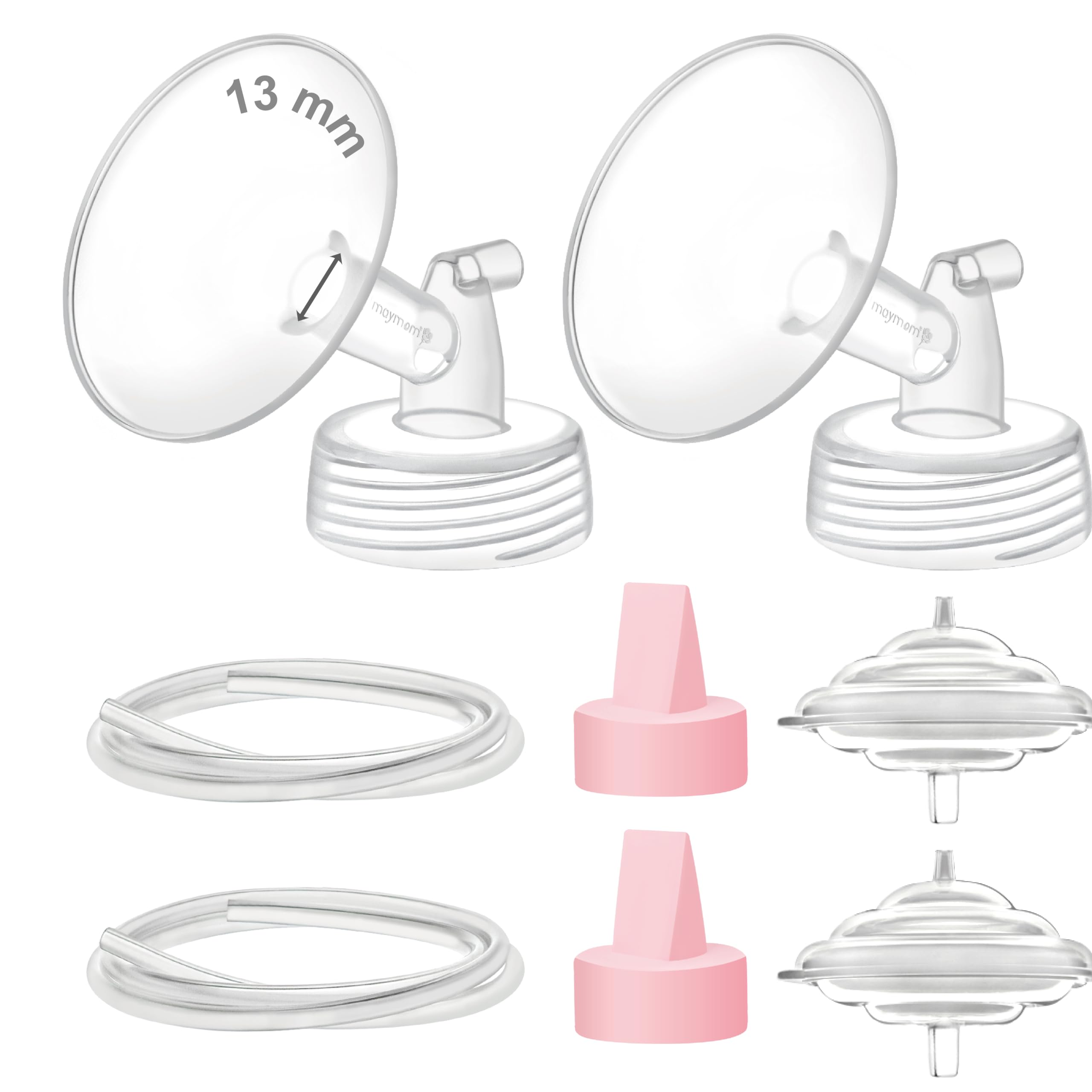 Maymom Parti per Tiralatte Compatibili con Spectra S2, Spectra S1 e 9 Plus – Flangia 13 mm e Valvola a Becco d’Anatra