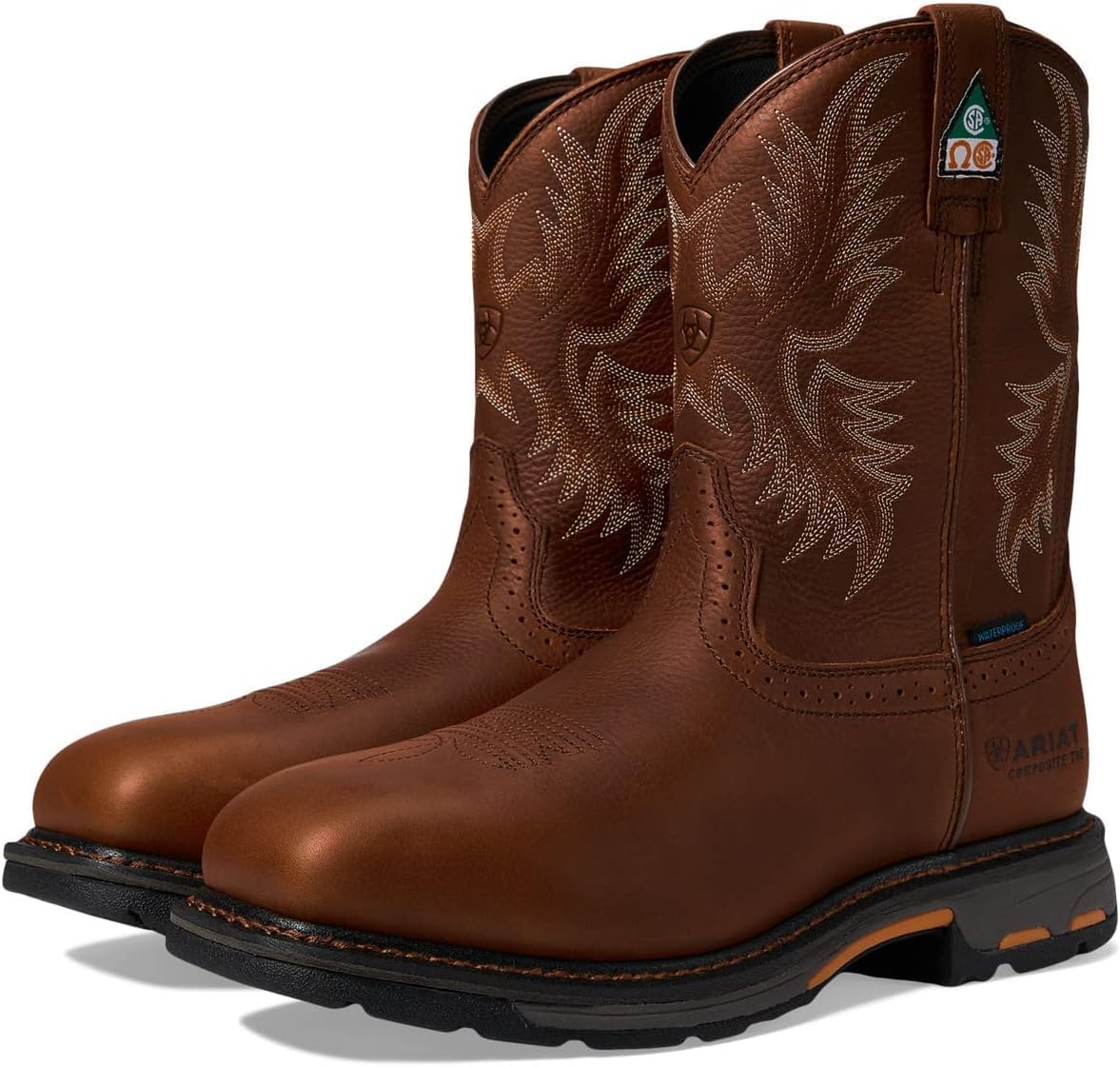 Ariat Mens WorkHog Wide Square Toe CSA Waterproof Composite Toe Work Boot Dark Copper 13 Wide