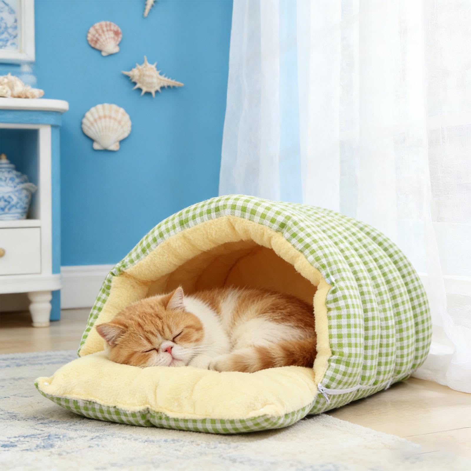 Saco Cama Dormir Para Gatos Manta Térmica Acogedora para Descanso | Saco Cama Cálido para Gatitos para Hogar Viaje Dormitorio Salón Balcón Interior Exterior