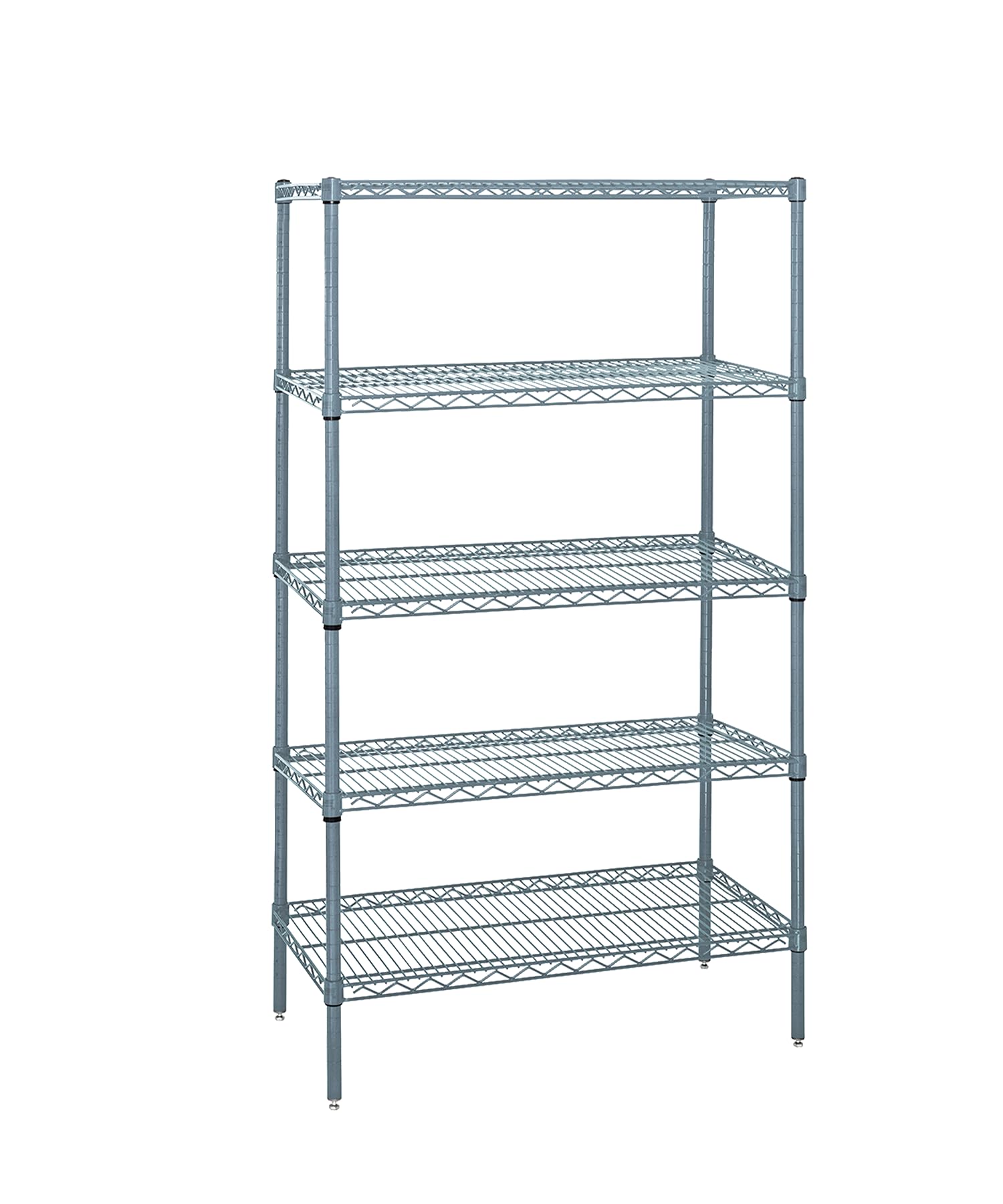 Quantum Storage Systems WR63-2460GY-5 Wire Shelving 5 Shelf Starter Units, 24" x 60" x 63", Gray Epoxy