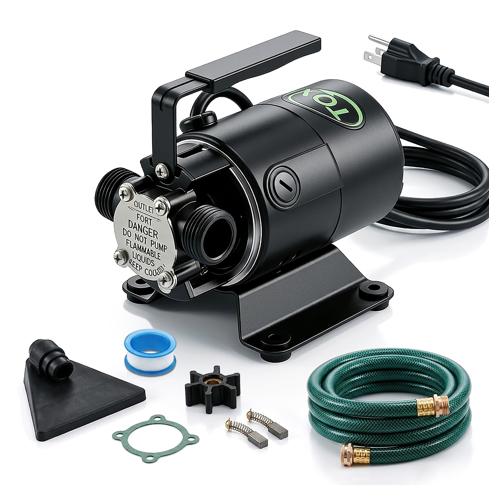 Water Transfer Pump 115V 1/10HP 330GPH Self-Priming Utility Pump with Hose Kit Portable Electric Non-Submersible Pump for Pool Garden Basement Aquarium Rain Barrel Drain Water Removal