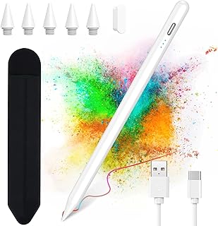 Stylus Pen for iPad 2018-2023, 15 Minute Fast Charging for Apple Pencil for iPad 10/9/8/7/6/A16 & Pro Series 11/12.9 inch and Air M3 11"/13"/5/4/3 Gen with Palm Rejection