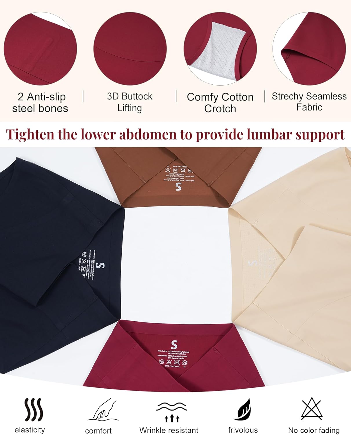 LEVAO Tummy Control Underwear for Women High Waist Seamless Brief No Show Body Shaper Slimming Underwear 4 Pack S-XXL - Image 4