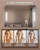 Vista 3 de EZVALO Paquete de 2 Luces de Maquillaje Inalámbricas, Luces de Tocador Recargables para Espejo con 3 Modos de Color, Atenuación Continua, Control