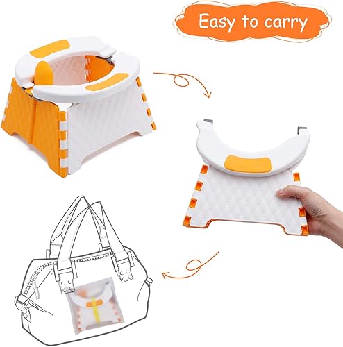 Miniatura 2 de YUNHECAM Asiento de entrenamiento portátil para niños pequeños, plegable, inodoro, viaje, para ir al baño, para ir al baño, para ir de campamento,