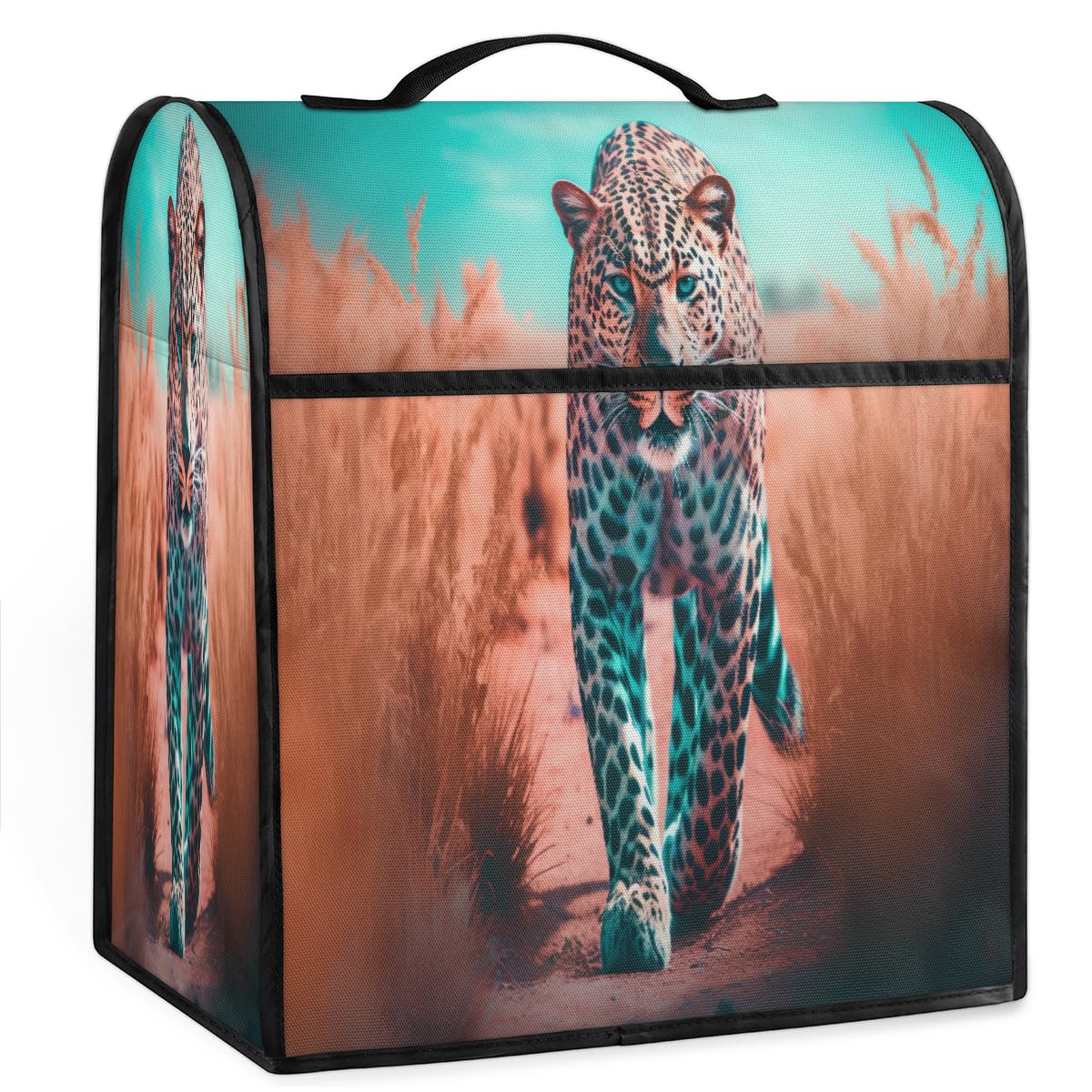 Coffee Maker Cover Africa Leopard Kitchen Appliance Covers Small Appliance Covers Blender Cover Juicer Cover Dust Covers for Kitchen Appliances with Top Handle and Pockets,Washable,C657