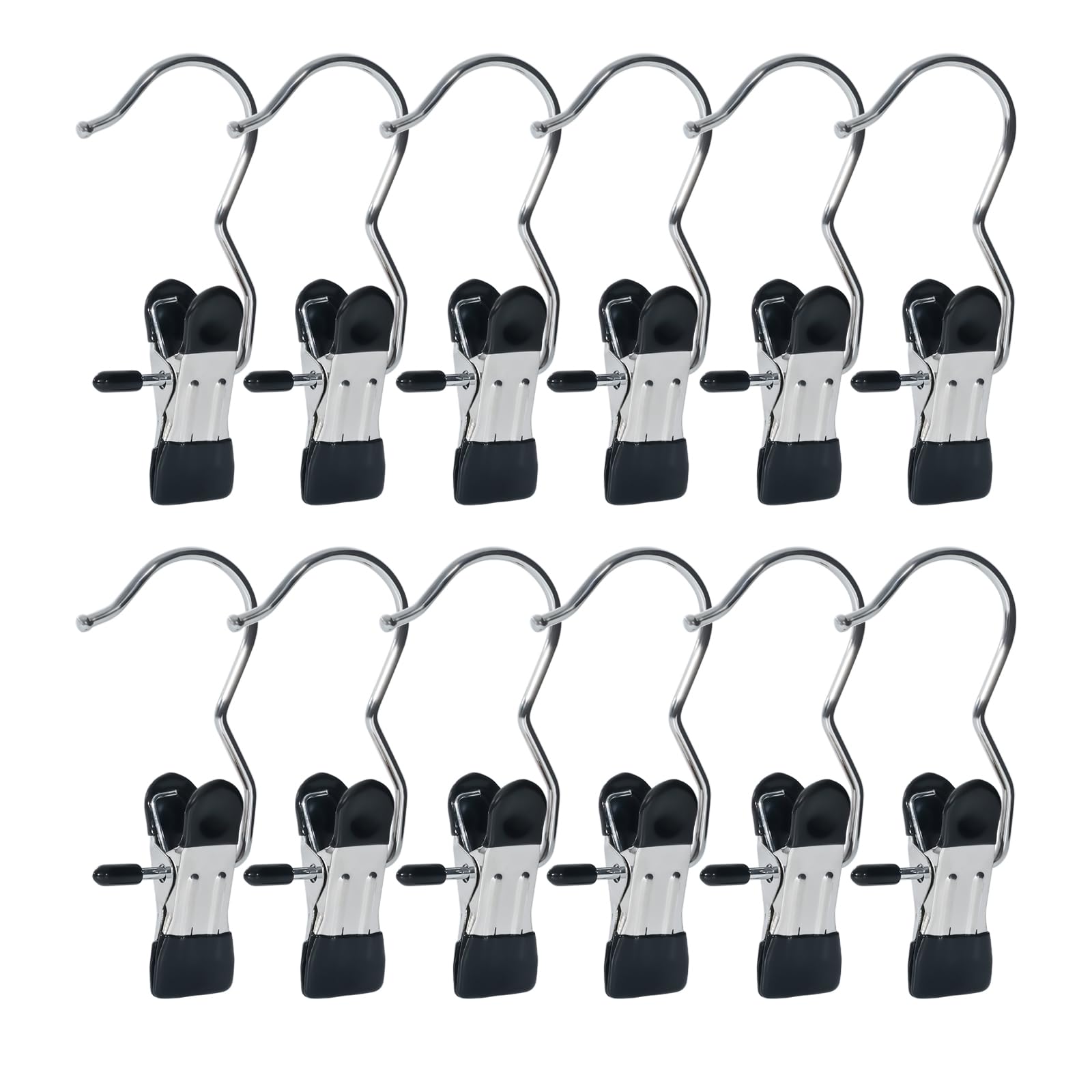15/30/50Pcs Upgrade Double Head Clamp Dipped Clothespin for Laundry Hooks with Clips, Boot Holder, Hanging Clips, Portable Multifunctional Hangers Single Clip Space Saving for Jeans, Hats (50, Black)