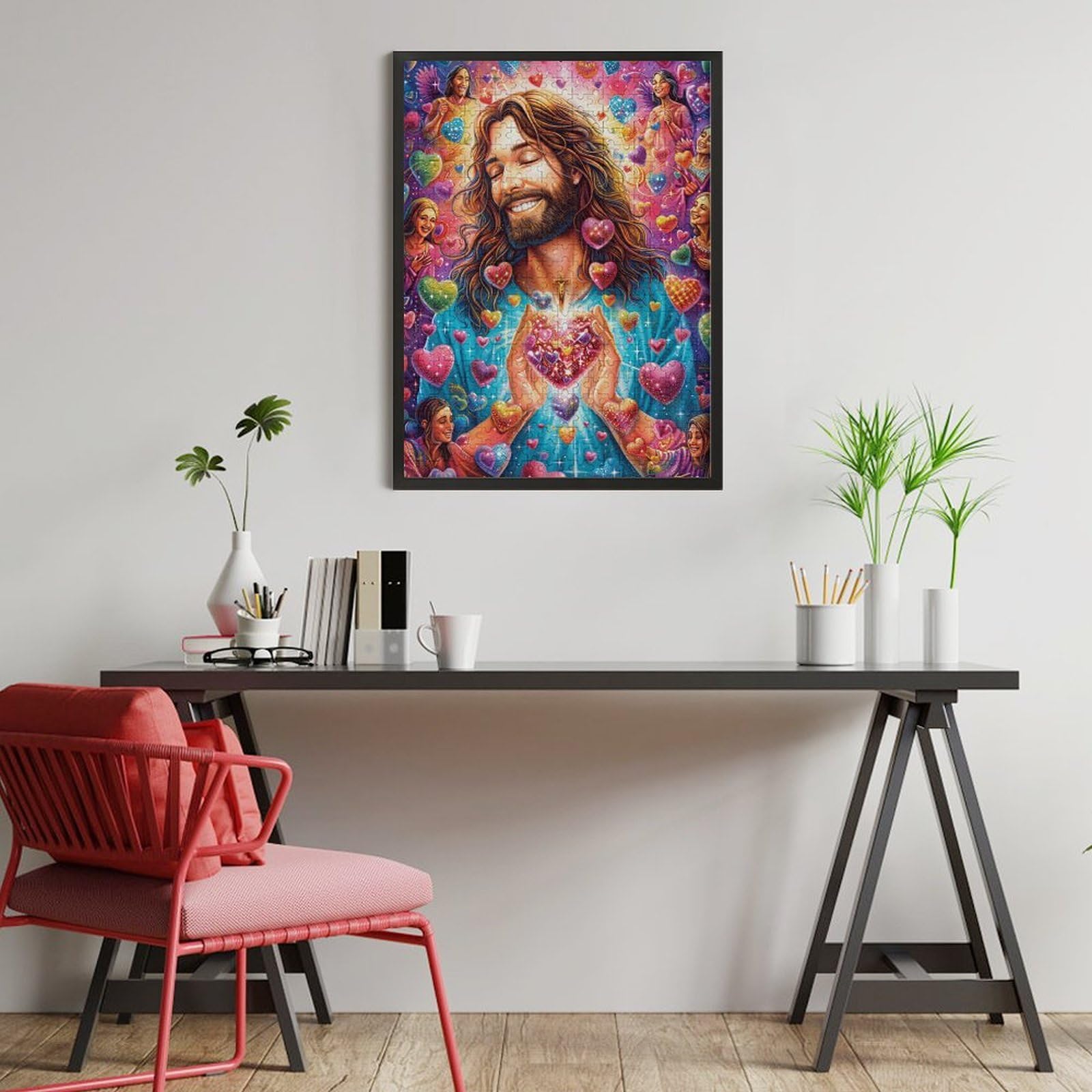 Jesus Sacred Heart 500 Piece Jigsaw Puzzle for Adults Animals And Plants Solo Leisure Time Challenging Fun No Dust Pieces Great Gift for Puzzle Enthusiasts 500 PCS