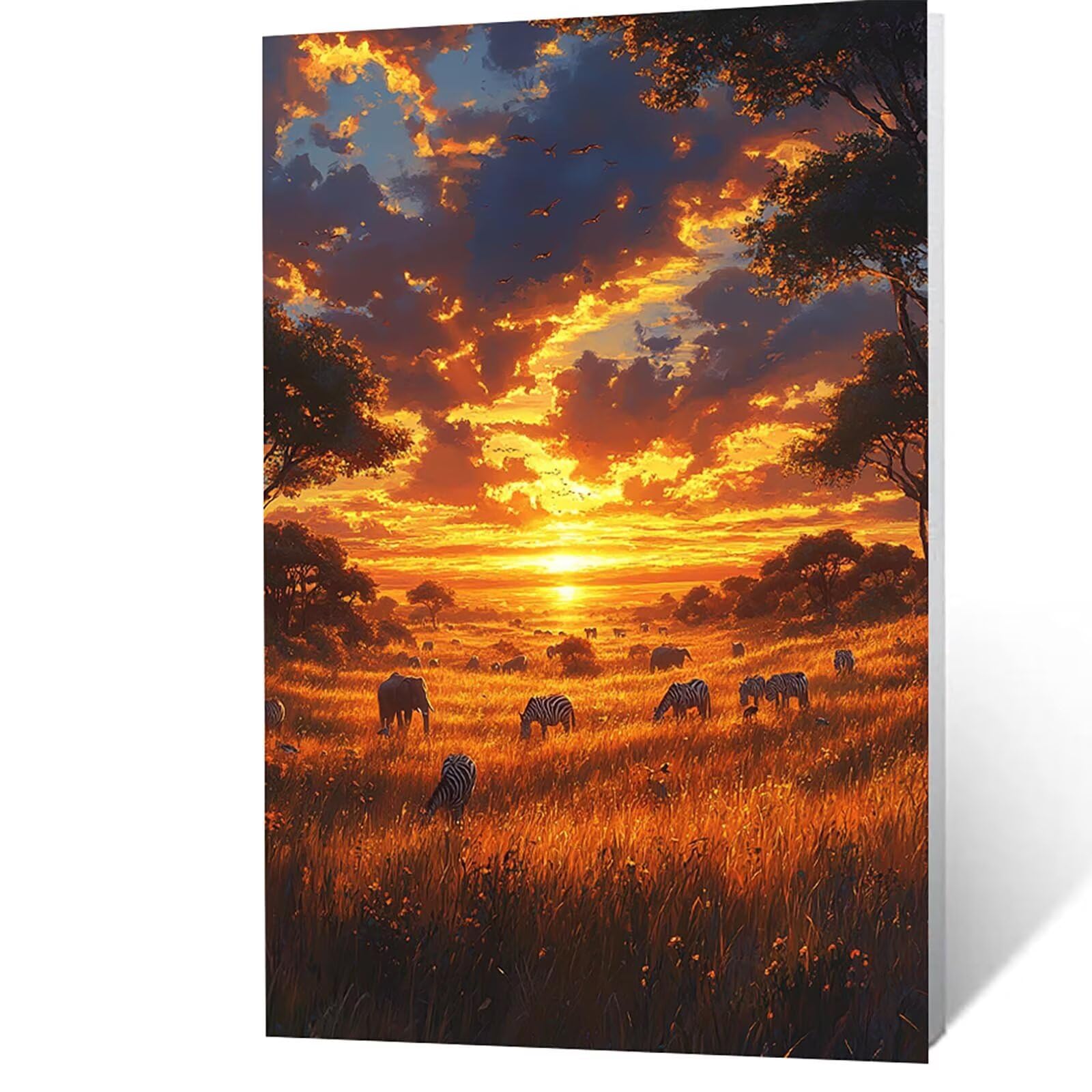 Afryka do malowania po numerach, dla dorosłych, malowanie zwierząt po numerach, dla dorosłych z akrylem i pędzlami, płótno do malowania, 71 x 61 cm, materiały artystyczne do dekoracji pokoju i