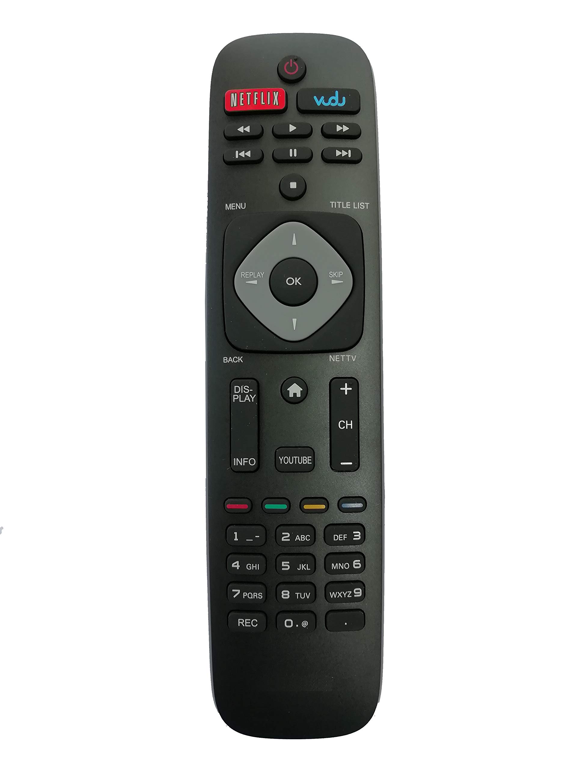 LipiWorld® Led LCD Smart Tv Remote Control (Suitable for Phillips Led Tv Remote) 32PFL4908/F7 39PFL2608/F7 46PFL3608/F7 46PFL3908/F7 with Function YouTube Netflix Vudu Compatible for Philips