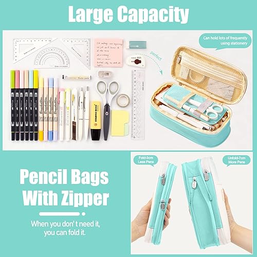 Miniatura 3 de Estuche de lápices de gran capacidad para lápices, bolsa de mano para bolígrafos, estuche escolar para adolescentes, niñas, niños, hombres, mujeres