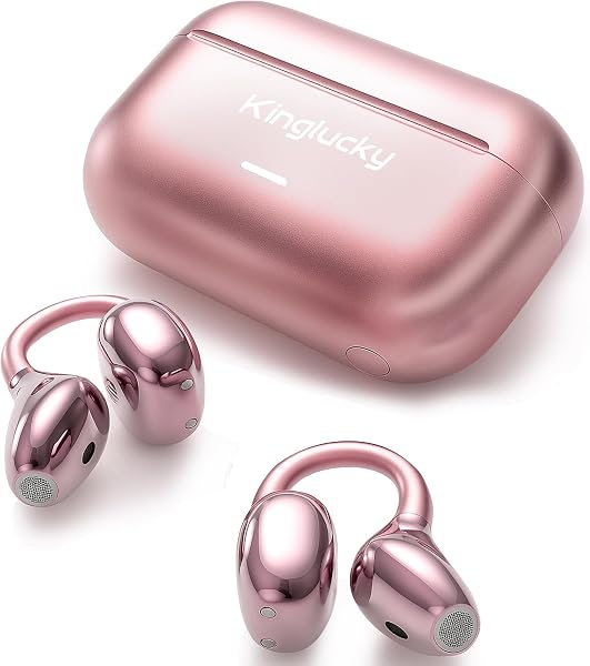 King Lucky Open Ear Cuff Earbuds, Wireless Bluetooth 6.0, Silver Wing Design, Non-Clogging Design, IPX5 Waterproof, ENC Noise Reduction, 45 Hours Long Life, Multi-Point Connection, For Running, Sports - 1