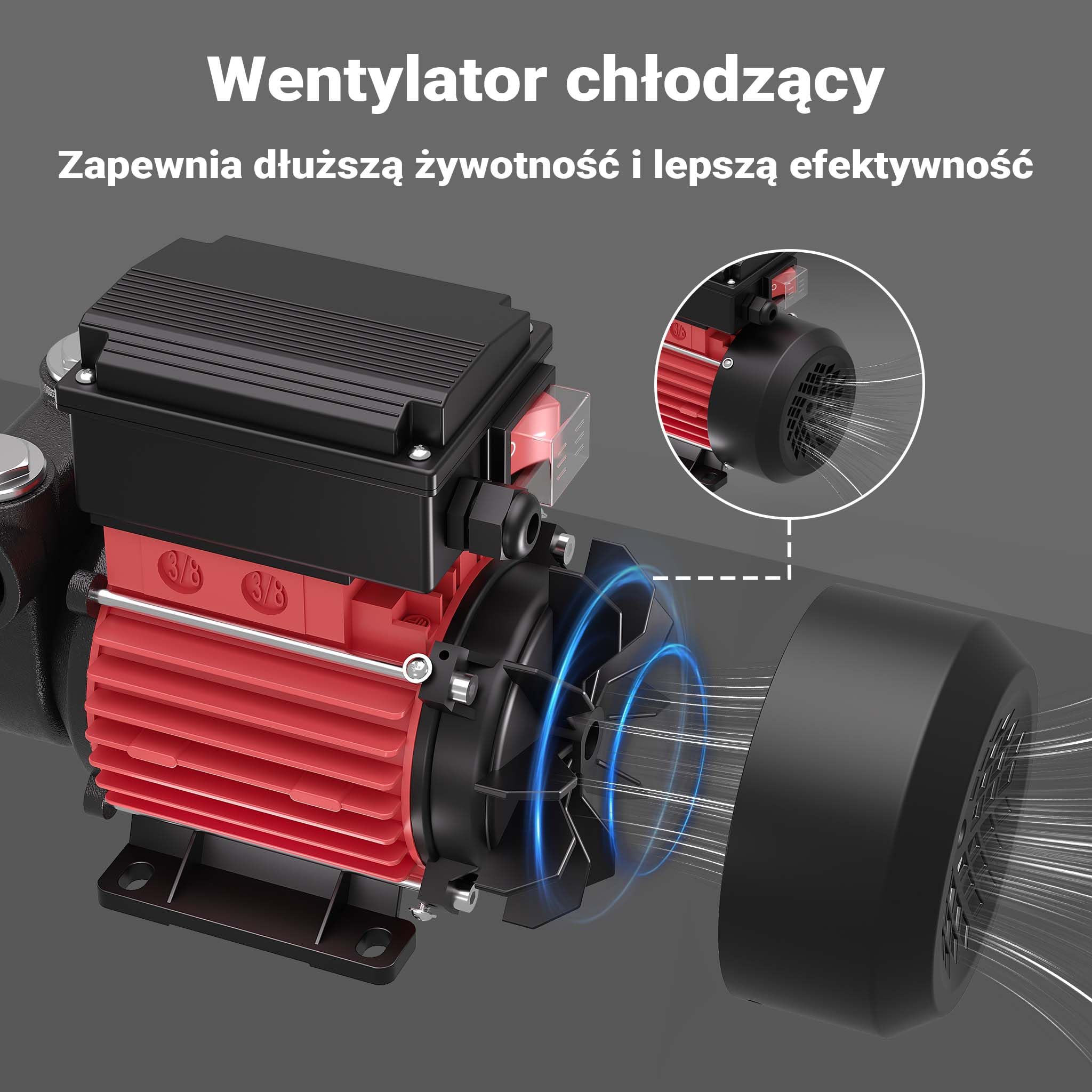 Wiltec Pompa do oleju napędowego i opałowego 375 W 60 l/min 230 V, samozasysająca, wysokość ssania 2 m dwie tuleje węża, zawór zwrotny