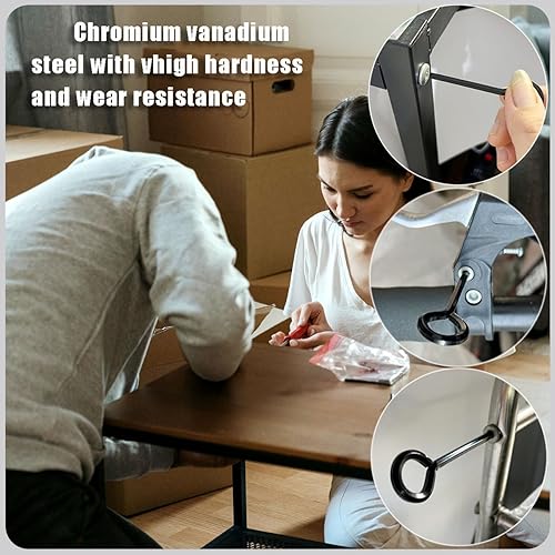 Miniatura 5 de Paquete de 10 llaves hexagonales estándar de 5/32 pulgadas con bucle completo, llave hexagonal negra, juego de llaves Allen para llavero, barra de