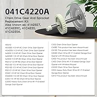 Vista 4 de Repuesto para kit de engranajes y piñones Liftmaster 41c4220a funciona con los modelos Chamberlain Sears Craftsman de transmisión por cadena