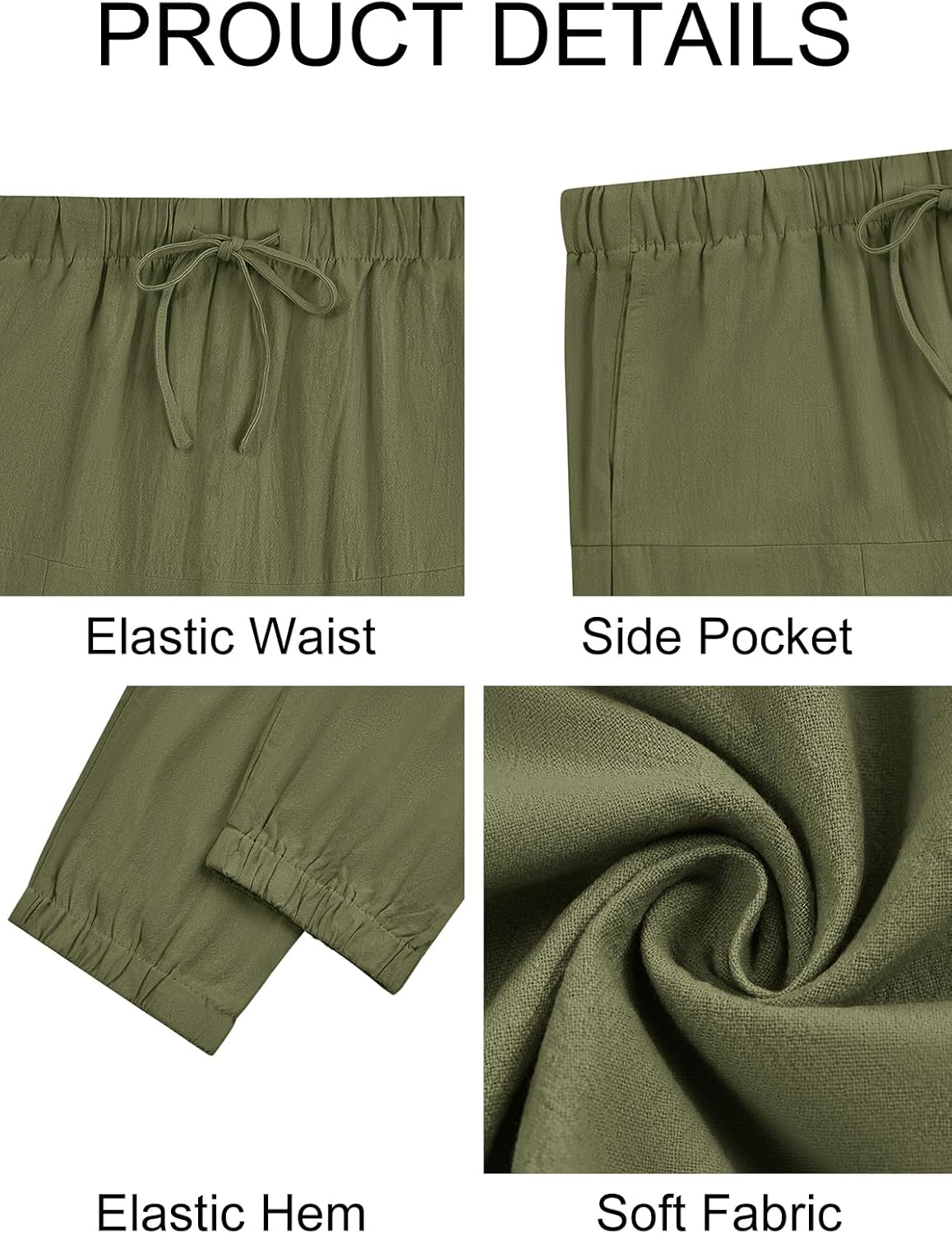 PASLTER Mens Harem Pants Baggy Casual Cotton Linen Boho Yoga Drop Crotch Hippie Trousers - Image 5