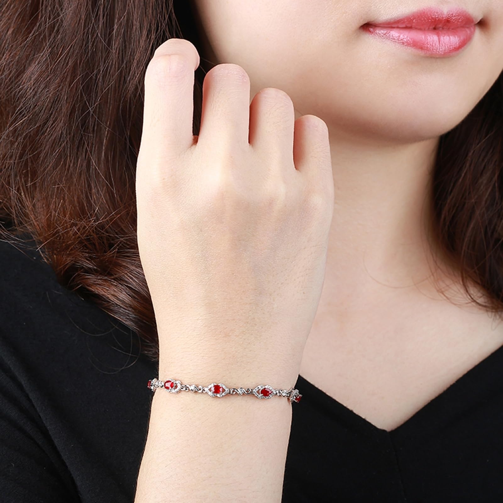 Bransoletka damska białe złoto 750/585/375, bransoletka damska z rubinem 2,3 ct 16-20 cm diament, bransoletki dla panny młodej