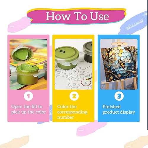 Vista 103 de xackcme Pintura de montaña por números para adultos, pintura de paisaje por número sobre lienzo sin marco, pintura al óleo de paisaje lunar