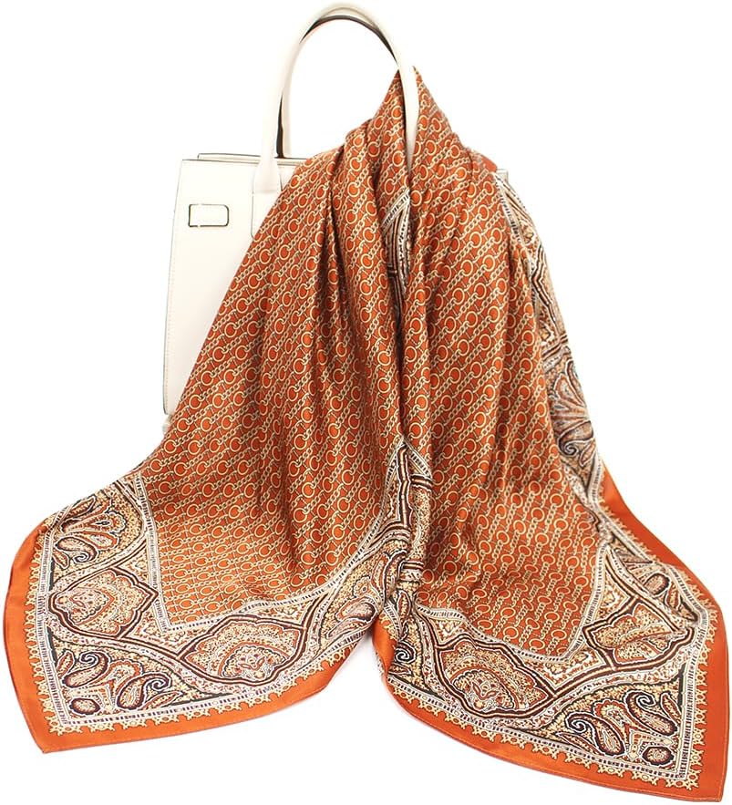 ANDANTINO 100% Pure Mulberry Silk Scarf 35" Large Square Lightweight Headscarf –Women’s Hair Wraps-With Gift Packed - Image 2