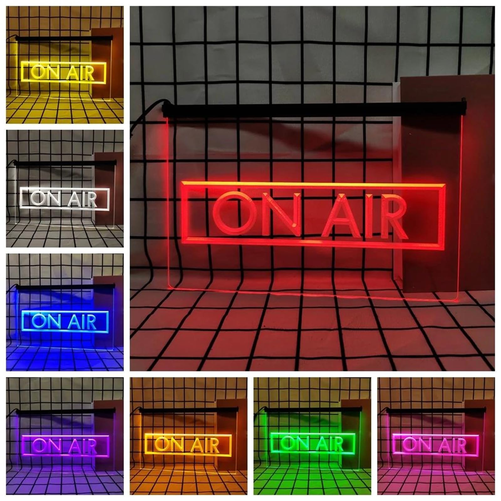 On Air Neon do dekoracji ściennej, 24-klawiszowe ściemnialne diody LED RGB USB do studia nagraniowego, klubu muzycznego, baru DJ-skiego,30x20cm