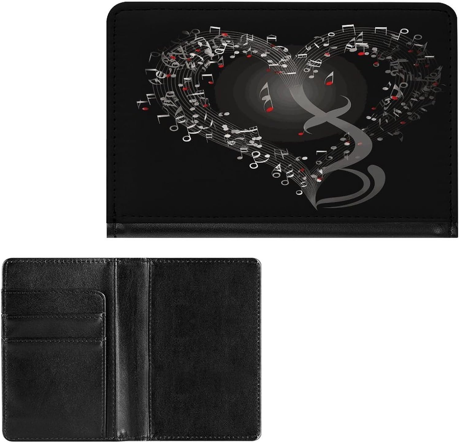 Music Note Heart Leather Passport Holder Passport Wallet image 2