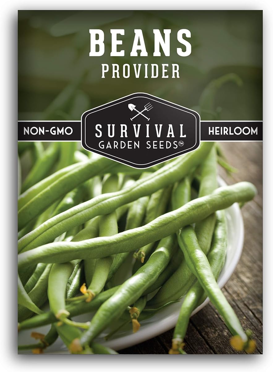 Provider Bush Bean Seeds for Planting - Survival Garden Seeds (1 Pack) | Stringless Heirloom Non-GMO Garden Variety - High Yields, Great for Raised Beds and Backyard Gardens