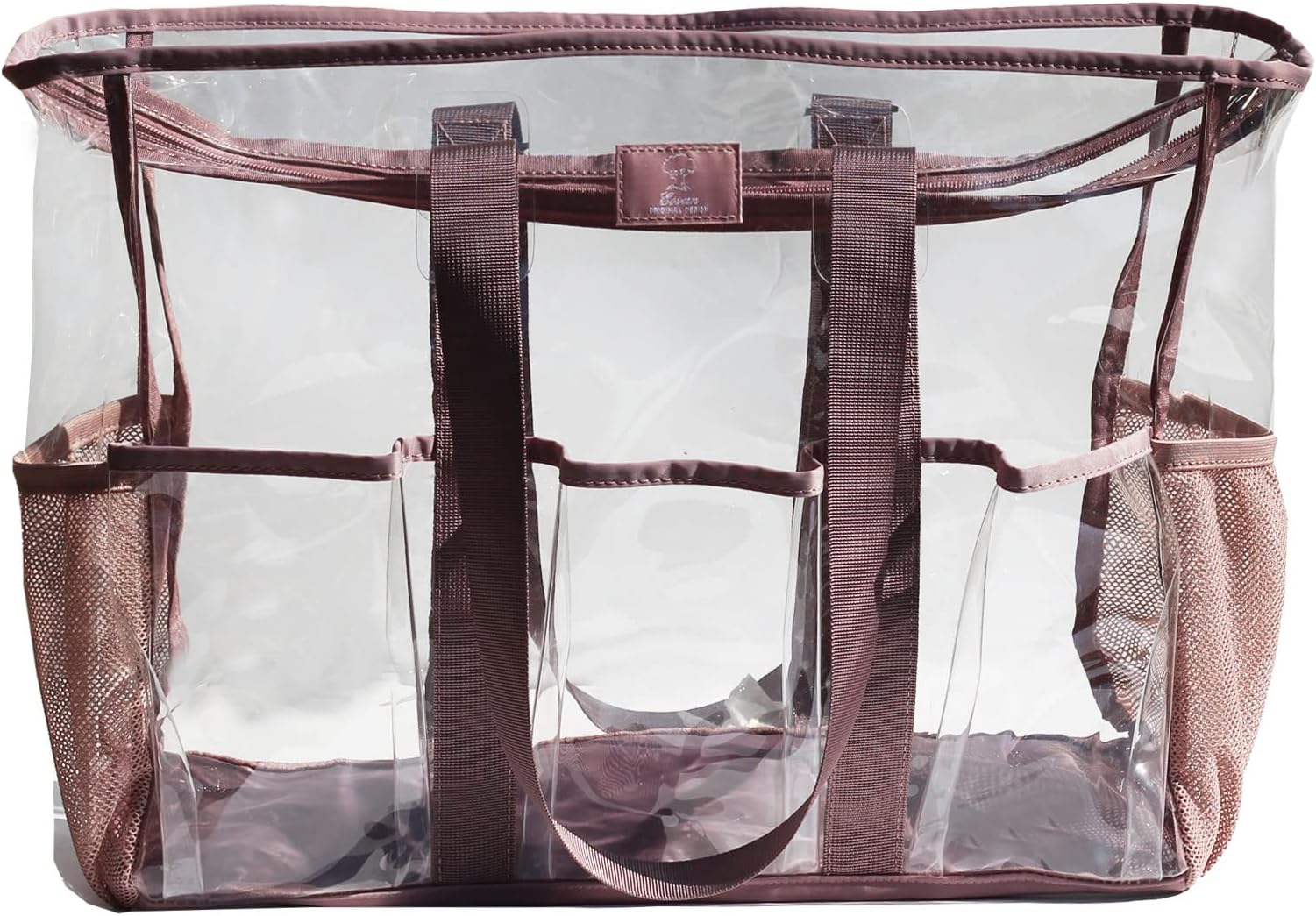 Utility Clear Tote Bag with 5 Exterior Pockets Stadium Approved Perfect Gifts for Work,Beach