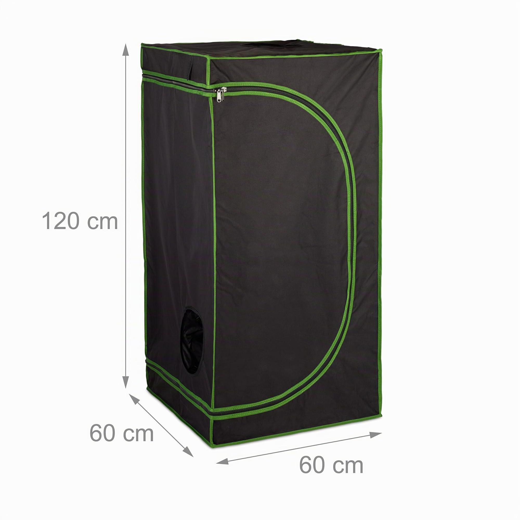 Relaxdays Tenda per Coltivazione Idroponica, Serra per Piante da Interno, Telo Riflettente HLP: 120x60x60 cm, Nero Verde