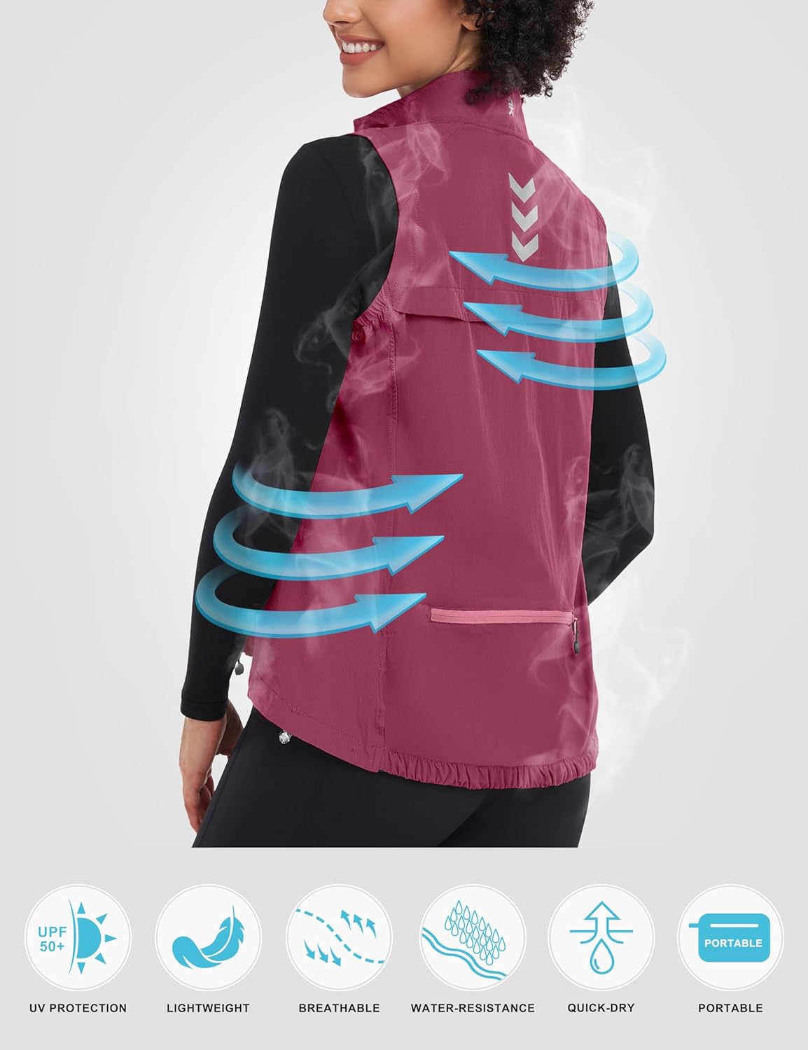 Little Donkey Andy Women's Lightweight Quick Dry Vest Summer Windproof Sleeveless Elastic Jacket for Golfing Cycling Running - Image 5