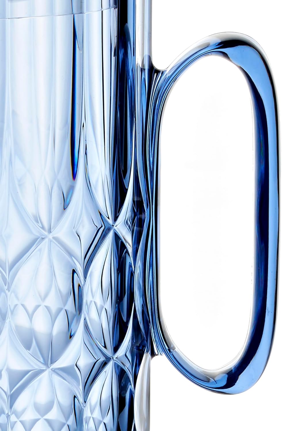Guzzini Vanity Collection Pitcher with Lid, 4.4 x 6.6 x 11.3 inches, Bio-based Acrylic Crystal, Clear Drinkware (DENIM BLUE)