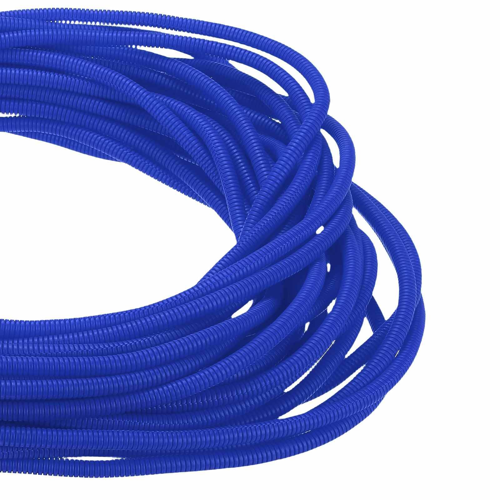 DMiotech 100ft Wire Loom Split Tubing 1/4 Inch, Cord Protectors from Pet Flexible Conduit Cable Management for Office Home Garden, Blue โ image 1