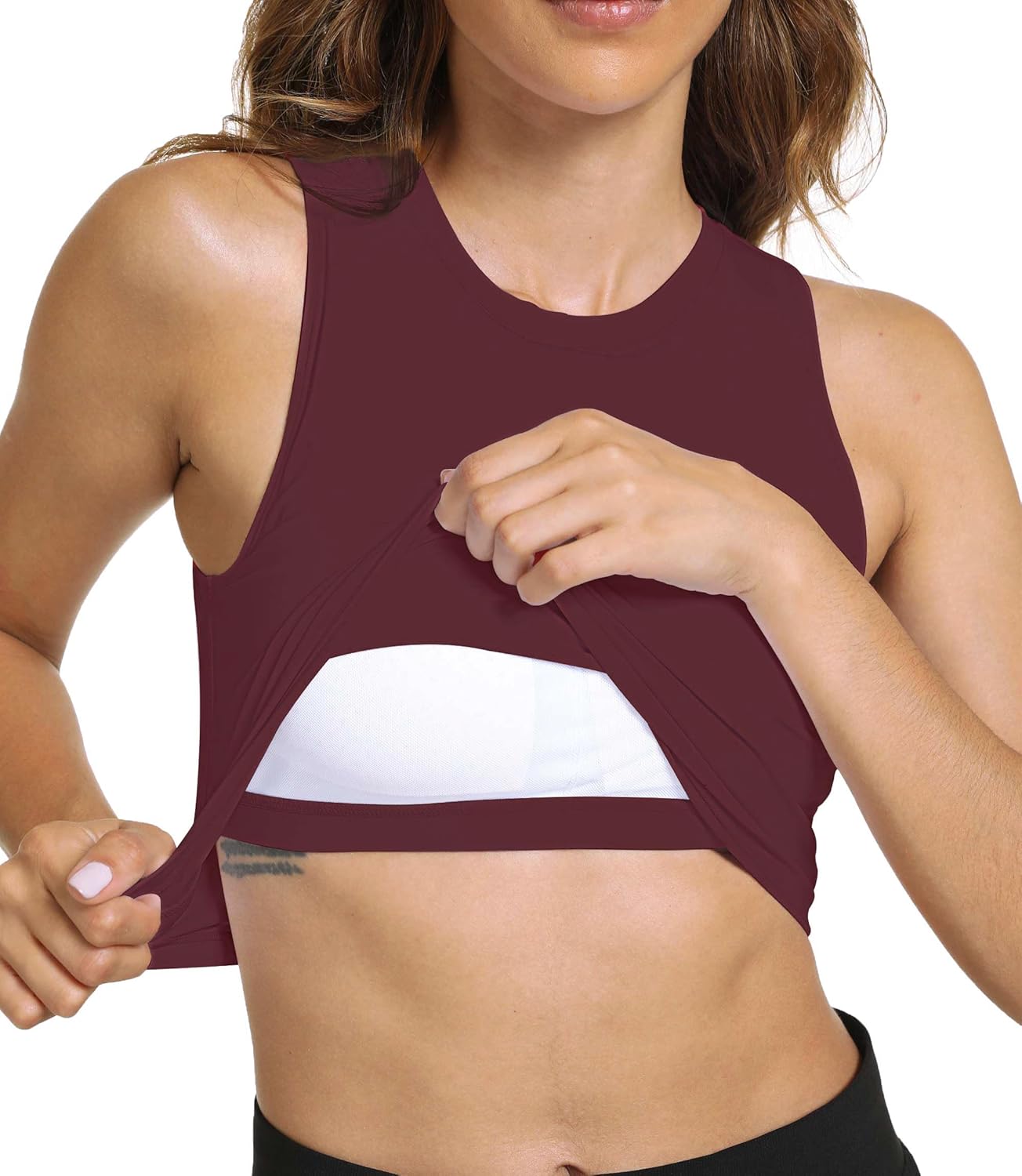 Sports Bras for Women Removable Padded Athletic Yoga Running Crop Tops Sleeveless Gym Workout Tops - Image 3