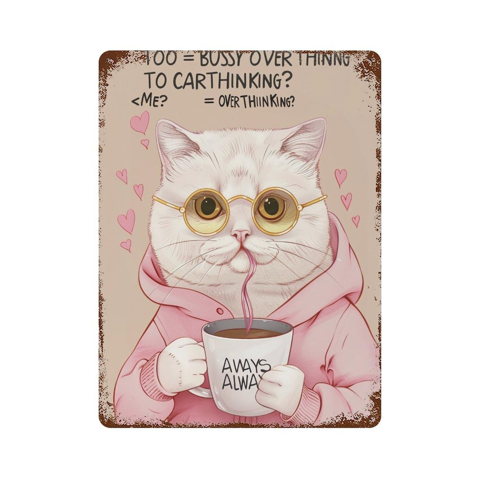 HDURYEYRYY Overthinking Mode On 04 Wall Retro Iron Vintage Art Metal Tin Sign Poster Modern Home Cofffee Club Art Bar Shop Decor Style 40x30cm