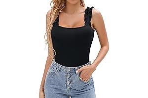 Sensual Square Neck Ruffle Tank: A Flattering Embrace