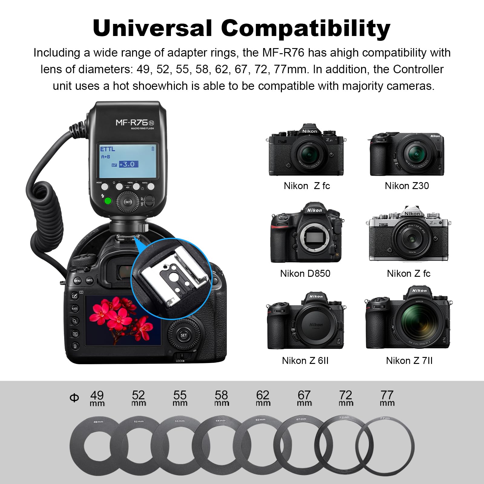 Amazon | GODOX MF-R76N TTL マクロリングフラッシュ Nikon対応 リング