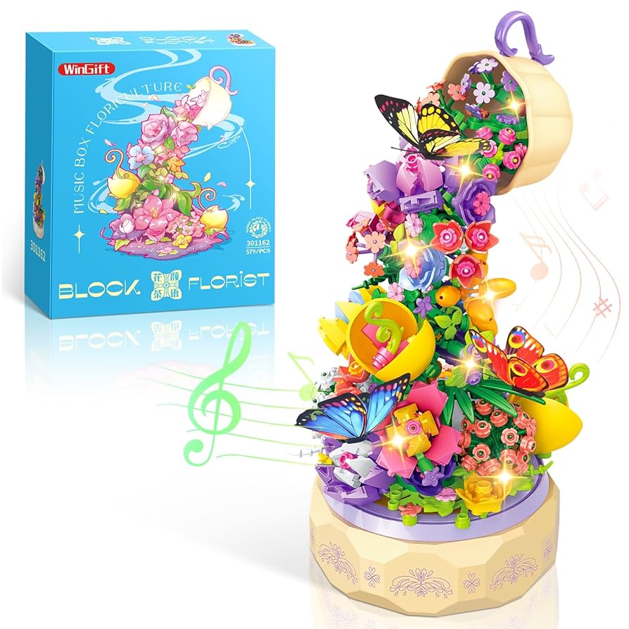 Amazon.com: WinGift 579 Piece Flowers Music Box Building Set