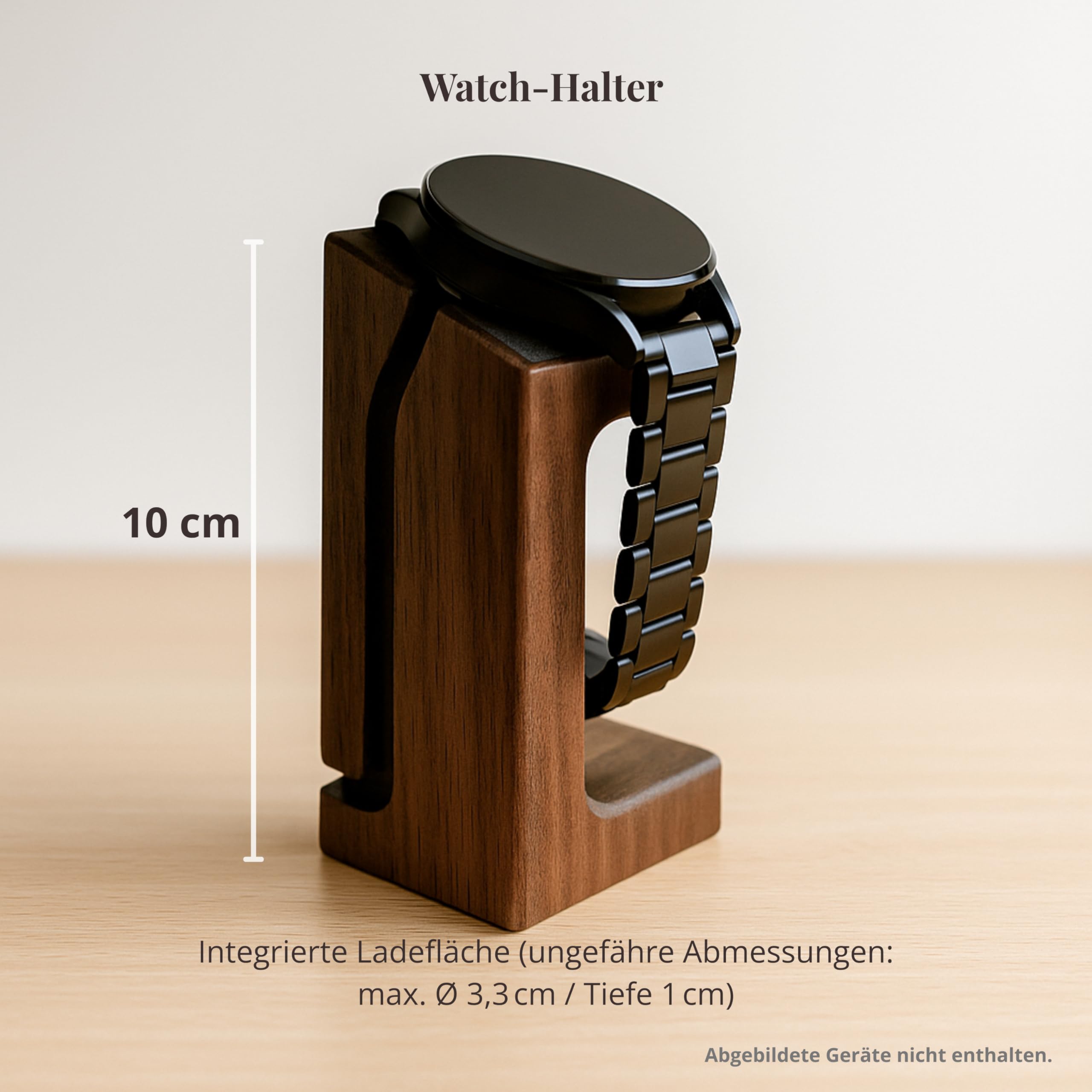 Schreibtisch Organizer Holz im Buch-Design mit Geheimfach, Walnut Wizard Desk Setup Zubehör mit Kabelführung & Handyhalterung, inkl. Massivholz Watch-Halter, Geschenk für Männer zum Vatertag