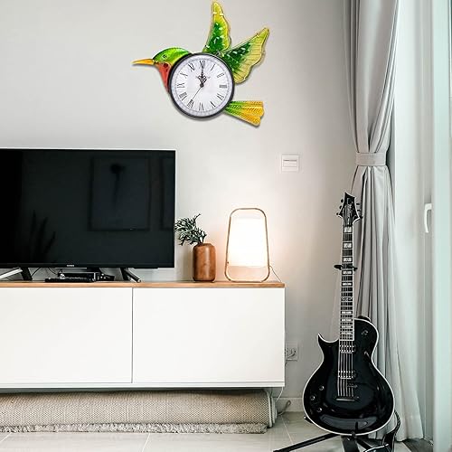 Miniatura 5 de Reloj al aire libre  Reloj de pared impermeable para decoración de sala de estar, exquisita decoración interior colibrí)