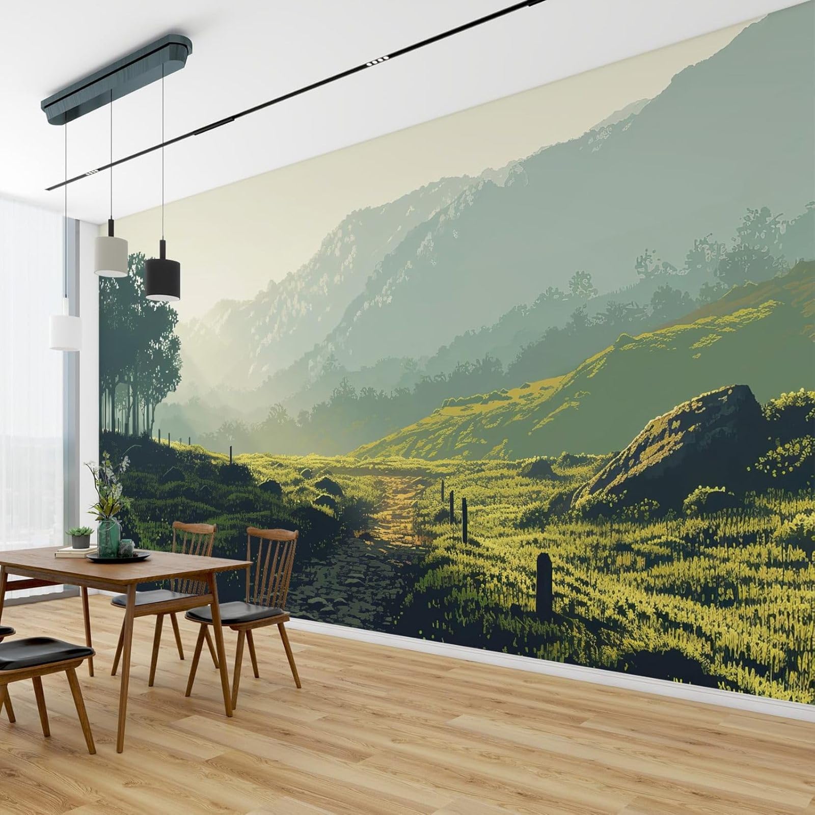 Fototapeta z włókniny, krajobraz, las, góry, tapeta z włókniny, do salonu, sypialni, pokoju dziecięcego, dekoracja ścienna, 300 cm x 210 cm, hades